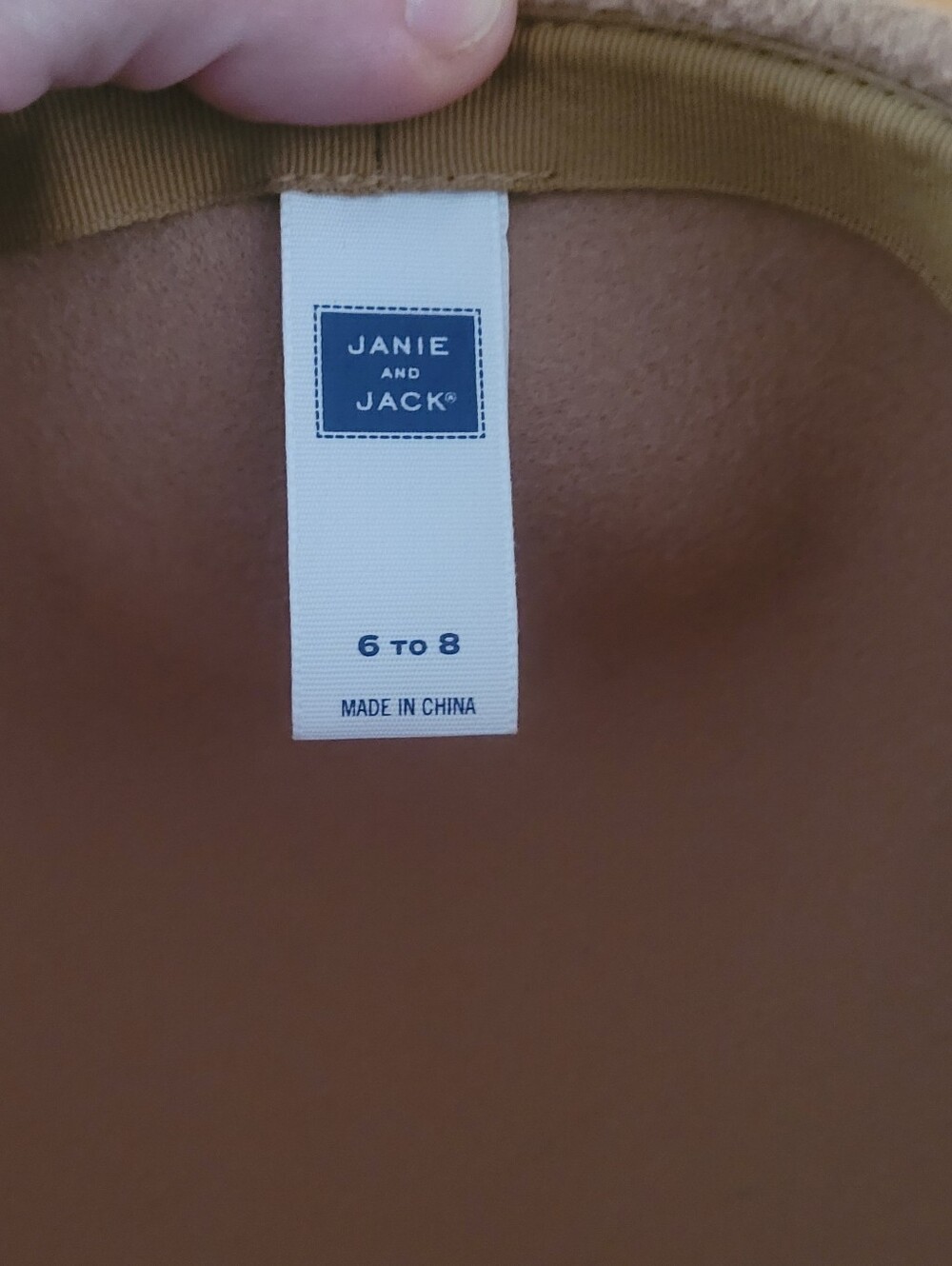 Janie and Jack Tan Felt Bowler Hat with Black Band - Picture 2 of 5